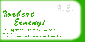 norbert ermenyi business card